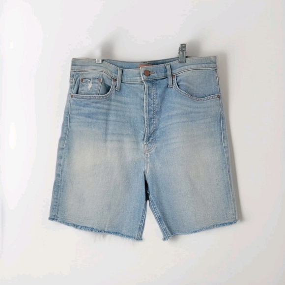 MOTHER The Tripper Fray Shorts Size 34 Lots of Hugs Light Wash Bleached Boho - Picture 2 of 16